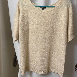Women’s short sleeve dressy top, sparkly gold